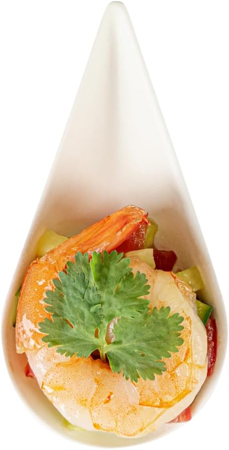 Restaurantware Tasting Spoons - 100 Pack - 4.25 Inch Pulp Safe Home Compostable Teardrop Mini Spoon - Eco-Friendly Sugarcane Bagasse Disposable Utensils for Catering Food Tasting