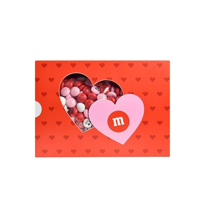 M&ampM'S Milk Chocolate Valentine's Day Gift Box - 1 lb of Red Pink &amp White M&ampM'S Chocolate Candies with Valentine's Day Themed Images