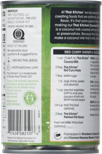 Thai Kitchen Organic Lite Coconut Milk 13.66 fl oz (Pack of 4)