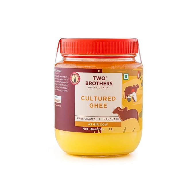 A2 Ghee Butter Organic Grass Fed from Gir Cow | Gut Friendly | Healthy Butter Alternative | Non-GMO Lactose-Free Keto Friendly – 2lb from Two Brothers Organic Farms