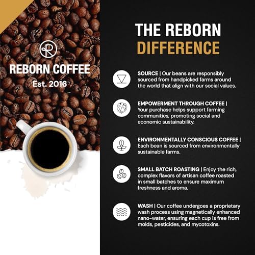 Reborn Coffee Specialty Whole Bean Coffee Light-Medium Roast 12 Ounce Ethiopia Abana Estate Ginjo Notes of Citrus Blossom Honeysuckle Watermelon and Nectarine