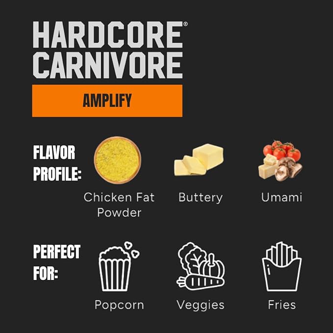 Hardcore Carnivore Amplify: Mega Savory Flavor Dust Seasoning (42 oz Mega Pack) Umami-Packed All -Purpose Texas-Made Blend for Meat Veggies and More