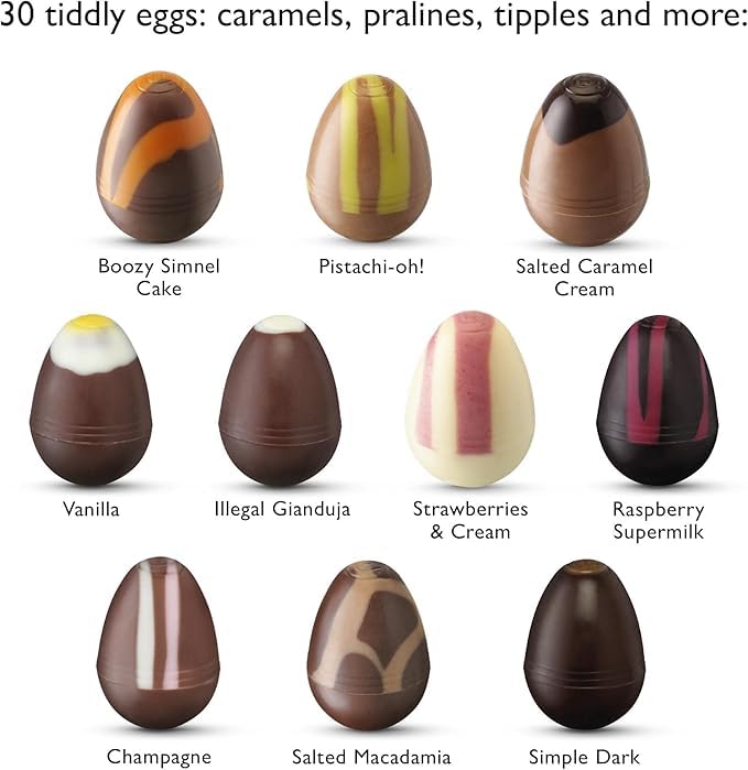 Easter Chocolate Gift Box - 30 Assorted Gourmet Milk Dark &amp White Chocolates Eggs – Luxury Easter Candy Gift – Hotel Chocolat Easter Sleekster