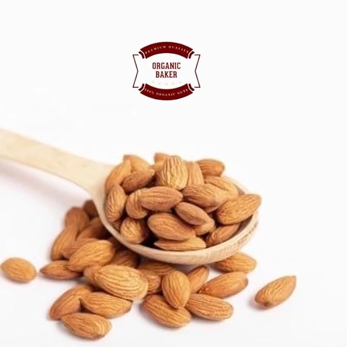 ออร์แกนิค Almonds 1kg - Premium Whole Natural Raw Almonds - Non-GMO Unsalted Vegan Snack for Baking Cooking &amp Healthy Eating
