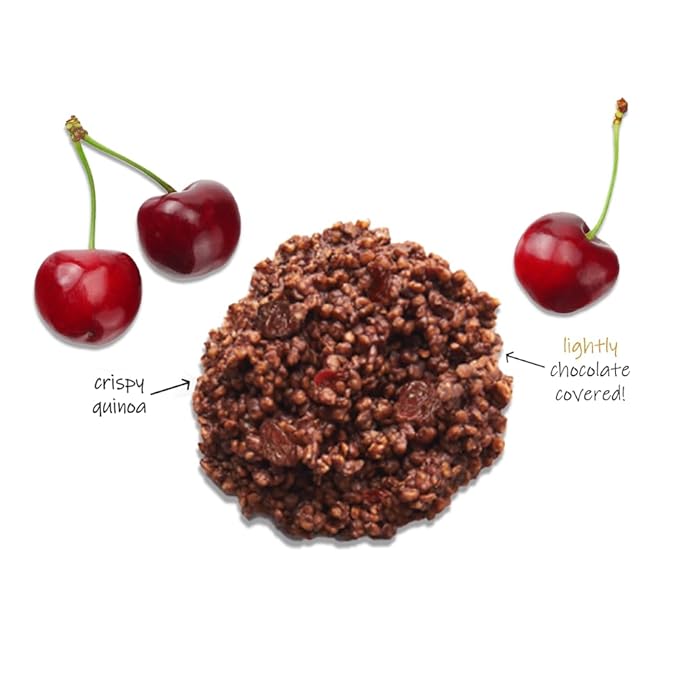 Undercover Chocolate Quinoa Crisps - Dark Chocolate + Cherries Quinoa Crisps | 8-Pack 2oz Bags | Gluten Free Nut-Free Allergen Friendly Kosher Plant-Based
