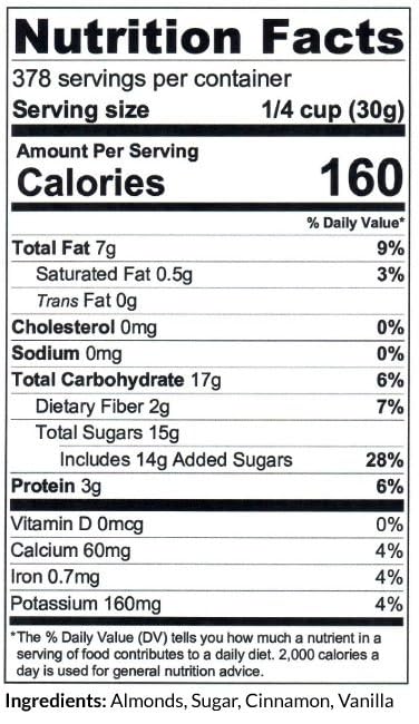 C.J. Dannemiller Cinnamon Roasted Almonds Bulk 25 LB Box Great For Snacking Trail Mix Cooking