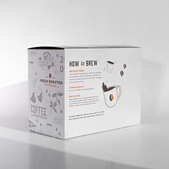 Fresh Roasted Coffee Blackbeard's Revenge Medium Roast 72 Pods for K Cup Brewers