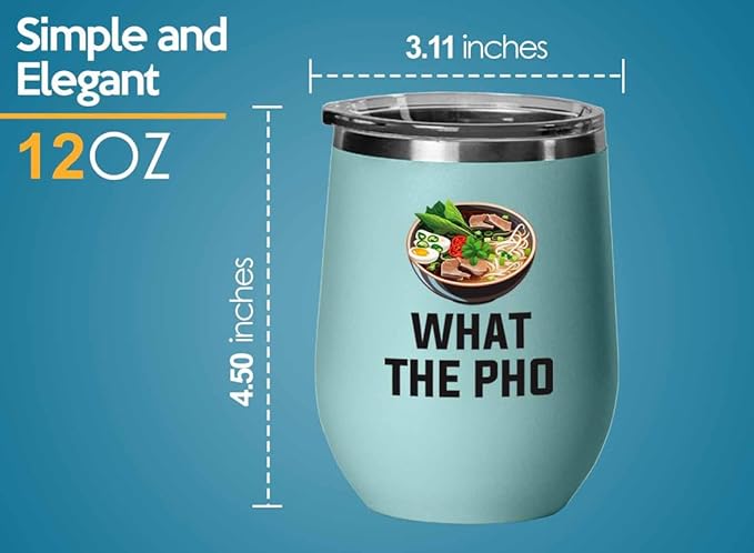 Ramen Lover Teal Edition Wine Tumbler 12oz - What the pho - Food Lovers chicken pumpkin vegan pantry spicy noodles