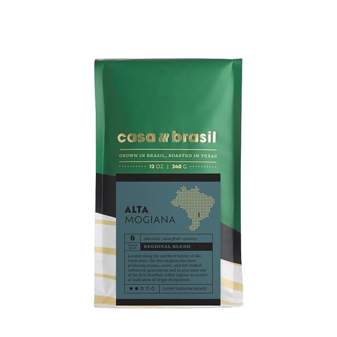 Alta Mogiana - Roasted by Casa Brasil Coffees - Whole Bean Coffee - 5 Pound Bag