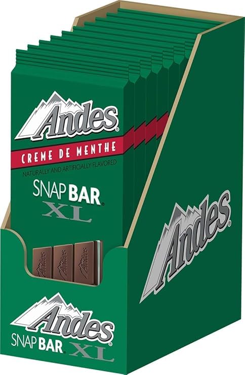 ANDES Mints Crème De Menthe Snap bar Xl Chocolate bar 12Count