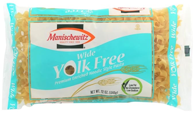 Manischewitz Noodles Yolk Free Wide 12.0 OZ(Pack of 6)