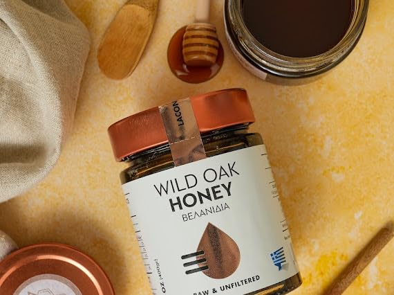 Laconic Foods | Wild Oak Honey | Raw Greek Forest Honey | Rare Honeydew | Woman-Owned NON-GMO | 315g