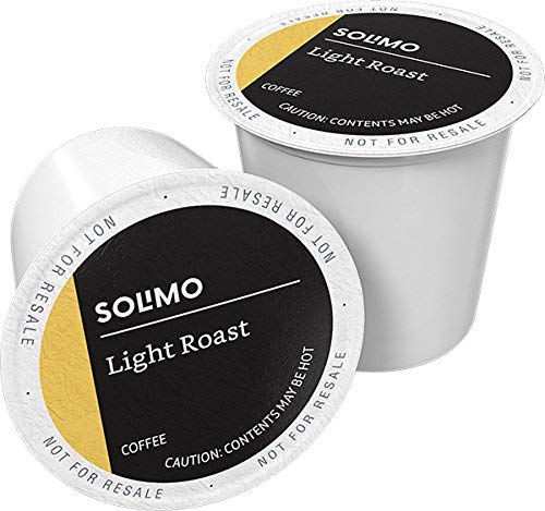 Amazon Brand - Solimo Light Roast Coffee Pods Morning Light Compatible with Keurig 2.0 K-Cup Brewers 100 Count