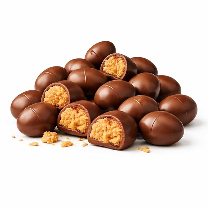 Peanut Butter Mini Eggs Easter Chocolate Candy Bag | Bite Size Egg Shaped Treat 20 oz Bag Easter Hunt Basket Stuffer Egg Filler Party Favor Gift