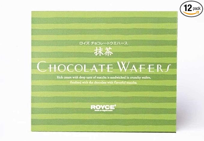 ROYCE' Chocolate Wafers Matcha - Premium Chocolate Wafers with Flavorful Filling| Perfect Gourmet Snack for Gifting &amp Indulging | Japanese Chocolate from Hokkaido (12 Pieces of Chocolate)
