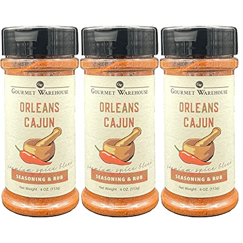 Gourmet Warehouse Orleans Cajun Spice Rub 4 ozs 3 Pack - Gluten Free No MSG No HFCS