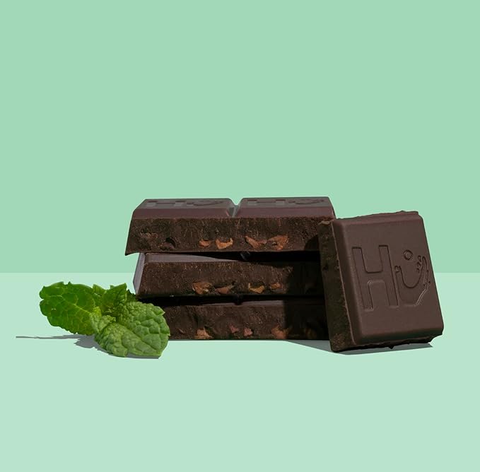 Hu Chocolate Bars | 6 Pack Crunchy Mint Chocolate | Natural Organic Vegan Gluten Free Paleo Non GMO Fair Trade Dark Chocolate | 2.1oz Each