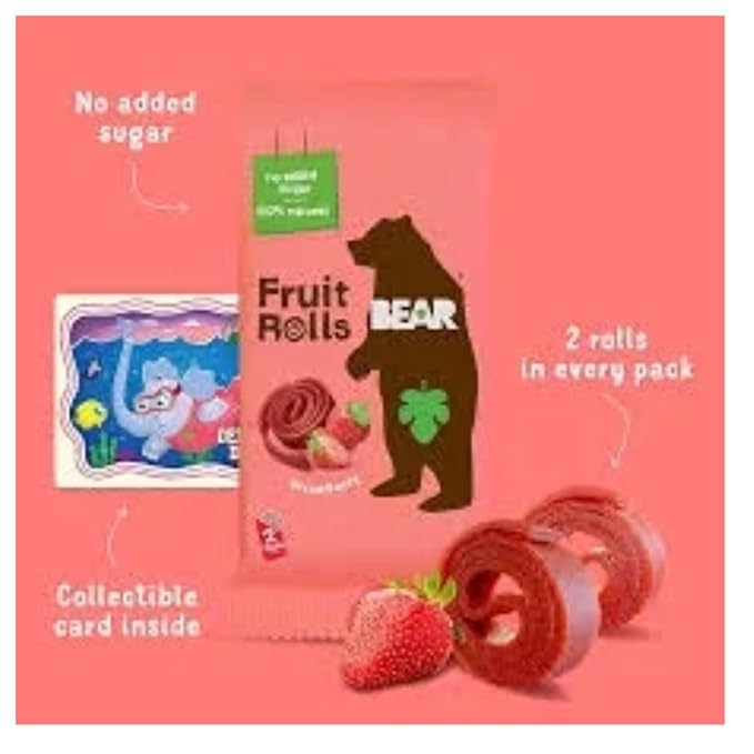 Strawberry &amp Raspberry Fruit Rolls Variety Pack Real Fruit Snacks No Added Sugar Gluten Free Non-GMO 16.8 oz (48 Rolls) – 2 Pack