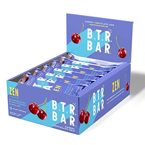 B.T.R. Nation Superfood Keto Protein Bars Plant Based Vegan Protein - Cherry Chocolate Chip ZEN | 12 Pack | Low Carb Food Low Calorie Gluten Free No Sugar Alcohols Boosted with Superfoods