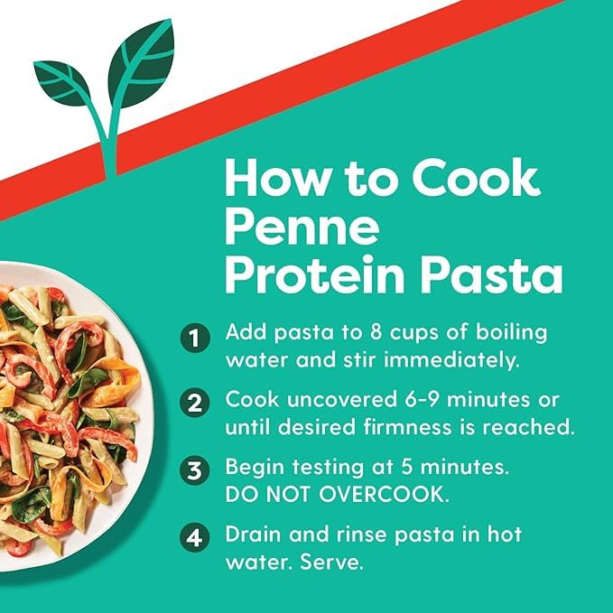 Ancient Harvest Gluten-Free Plant-Based High-Protein Vegan Pasta Green Lentil and Quinoa Penne 8 Ounce (Pack of 6)