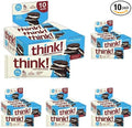 think! Protein Bars High Protein Snacks Gluten Free Sugar Free Energy Bar with Whey Protein Isolate Cookies and Crème Nutrition Bars without Artificial Sweeteners 2.1 Oz (10 Count) (Pack of 5)