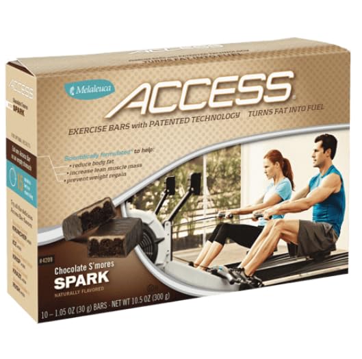 Melaleuca Access - Chocolate S'mores Spark - 10 Exercise Bars 1.05 oz each