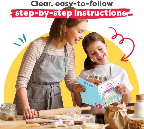 Confetti Swiss Roll Baking Kit For Kids 6-12 Real Jelly Roll Cake Making Set With Pre-Measured Ingredients Cake Decorating For Girls And Boys With Cream And Rainbow Sprinkles Kids Baking Gift Set