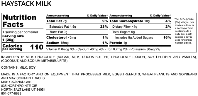 Mrs. Cavanaugh’s 2 lb Haystacks Mixed (Milk 65% &amp Dark 35%) Chocolate