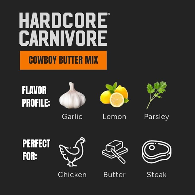 Hardcore Carnivore Black &amp Cowboy Butter Seasoning Duo (13 oz + 9 oz Shakers) Texas-Made Brisket BBQ Grilling Smoking Seasoning and Compound Butter