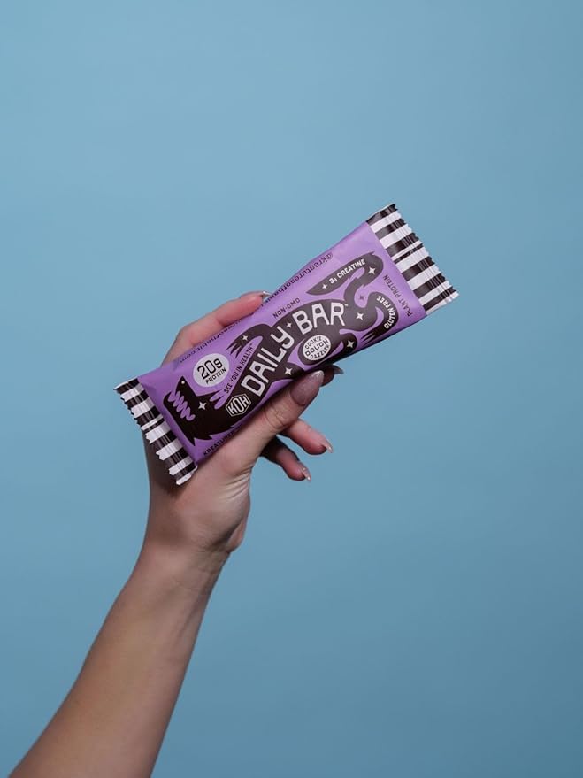 Kreatures of Habit DAILY BAR | Chocolate Chip Cookie Dough Dazzler (Pack of 12) – 20g Plant-Based Protein Bar | 3g of Creatine Monohydrate Per Bar Gluten-Free Vegan Non-GMO
