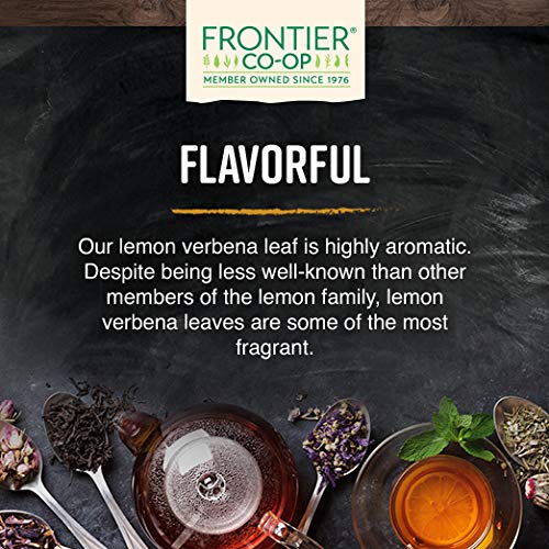Frontier Co-op Organic Lemon Verbena Leaf Cut and Sifted Kosher Bulk Bag - Loose Leaf Lemon Verbena Tea - Cafe and Restaurant Supply | 16 Ounce (Pack of 1)