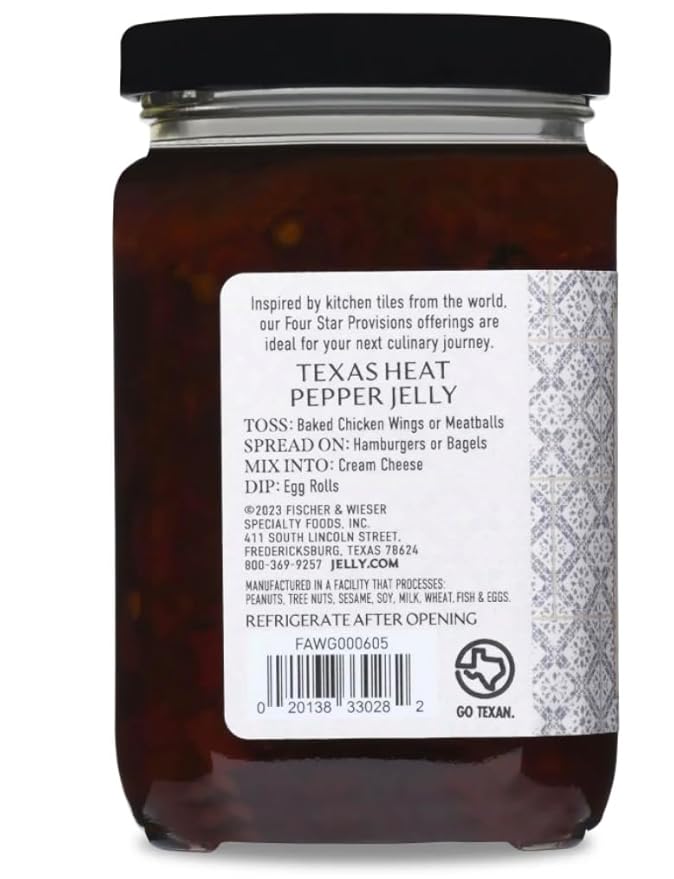 Four Star Provisions Fischer &amp Wieser - Sauces Spreads Jellies Jams &amp Dips (Texas Heat Pepper Jelly 12oz)