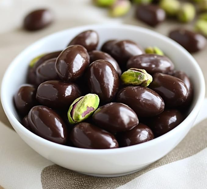 Dark Chocolate Covered Roasted Pistachios 22 oz.
