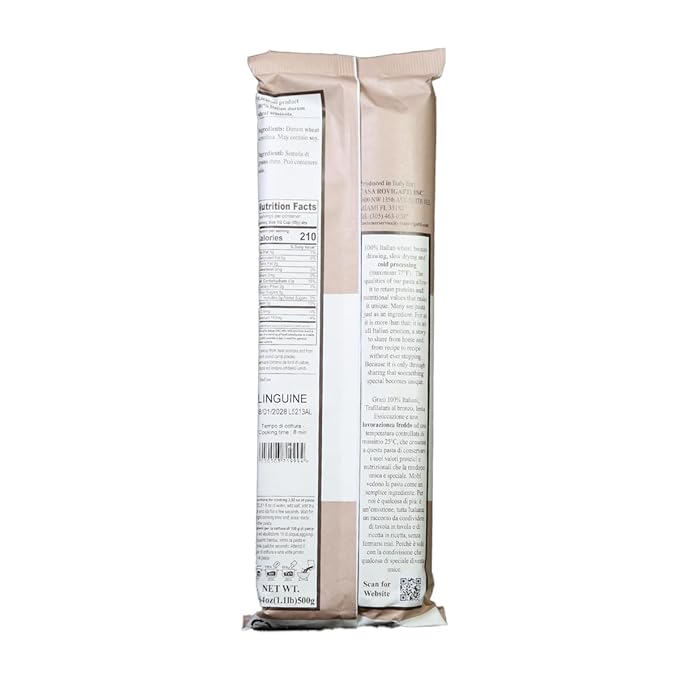 Casa Rovigatti Bronze Extruded Linguine Pasta Italian Artisanal 17.64oz 4 Pack
