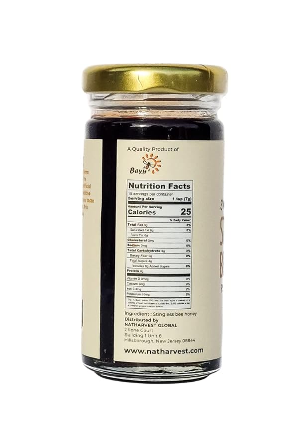 Stingless Bee Honey Sweet and Sour Meliponini. Contains Low Glycemic Trehalulose No Sucrose 2.35 fl oz (70 ml) a pack of 2