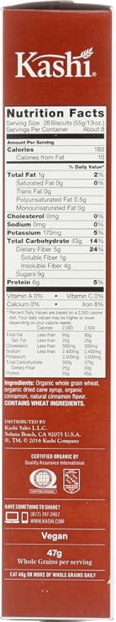 Kashi Organic Promise Cereal Cinnamon Harvest Whole Wheat Biscuits 16.3 Ounce Boxes (Pack of 4) by Kashi