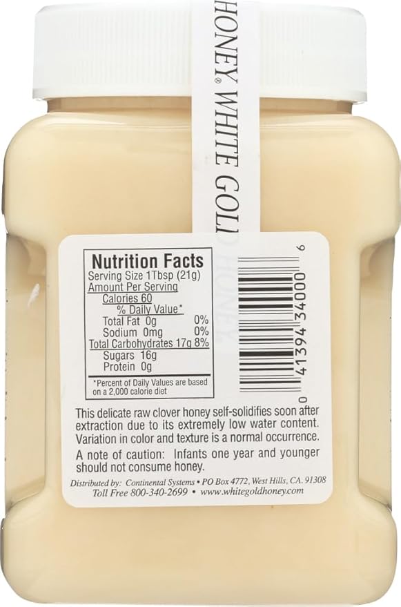 White Gold Raw Honey 2 Pack 23 Ounce each = 46 Ounce