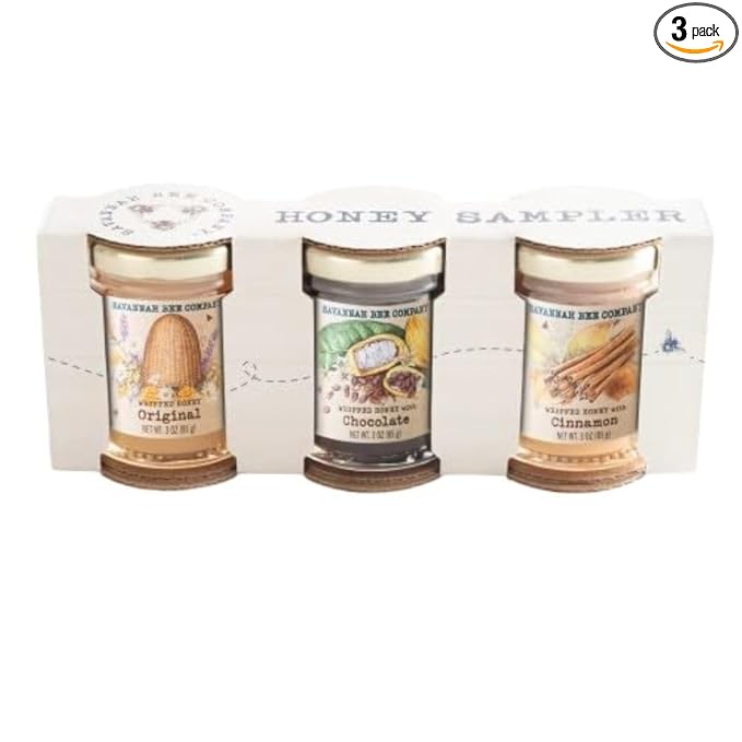 Savannah Bee Company Honey Sample Set - Whipped Honey - Original Chocolate and Cinnamon