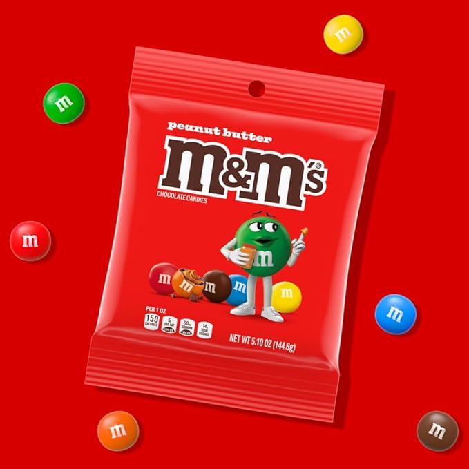 M&ampM'S Peanut Butter Chocolate Candy 5.1-Ounce Bag (Pack of 12)
