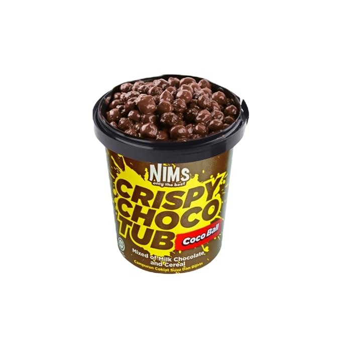NIMS Crispy Choco Tub – Mixed Milk Chocolate &amp Cereal Crunchy Snack Multiple Flavours Sweet Party Treats Dessert Topping 8.82 oz (250 gm) pack of 8 one flavor each