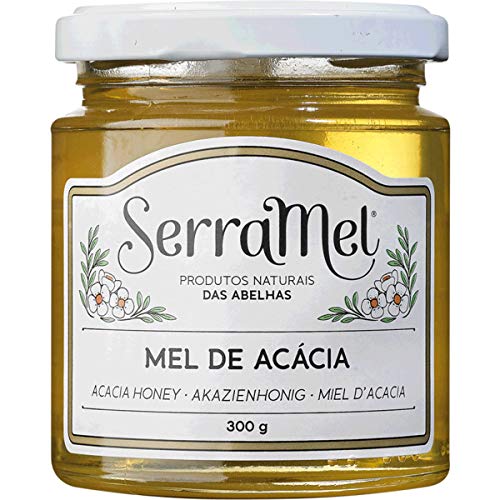 SERRAMEL - Acacia Bee Honey - Product of Portugal - 10.58oz / 300gr x 4 Glass Jars