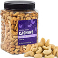 Whole Fancy Cashews Salted and Roasted with Sea Salt 42 oz Jar Heart Healthy Protein Snack Vegan Keto Gluten-Free (1 Pack)