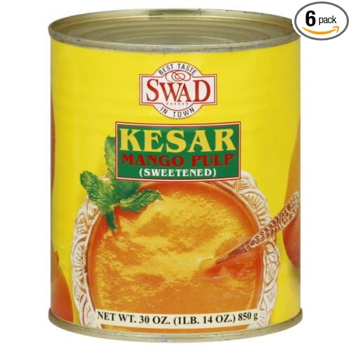 Swad Kesar Mango Pulp 30-Ounce (Pack of 6)