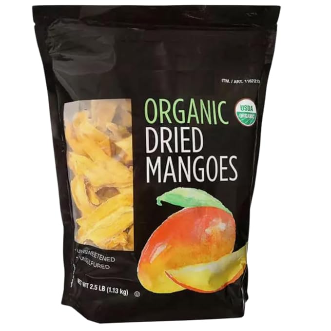 Signature Organic Dried Mangoes Unsulfured &amp Naturally Sweet 2.5 lb Bag (Pack of 2) USDA Organic Dried Fruit Snack