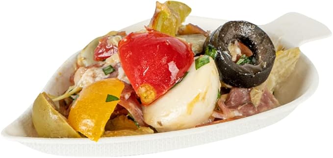 Restaurantware-Pulp Safe No PFAS Added 3.7 x 2.4 Inch Tasting Dishes 100 Disposable Dishes - Home Compostable Microwavable And Freezable White Bagasse Food Dish Leaf Shape For Appetizers