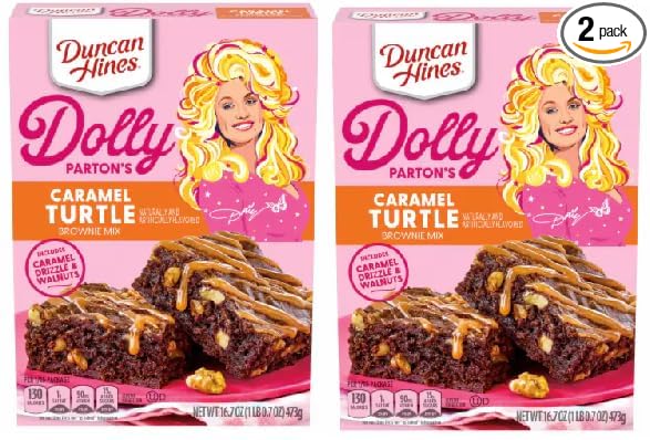 Caramel Turtle Flavored Brownie Mix (Pack Of 2 Boxes) 16.7 oz