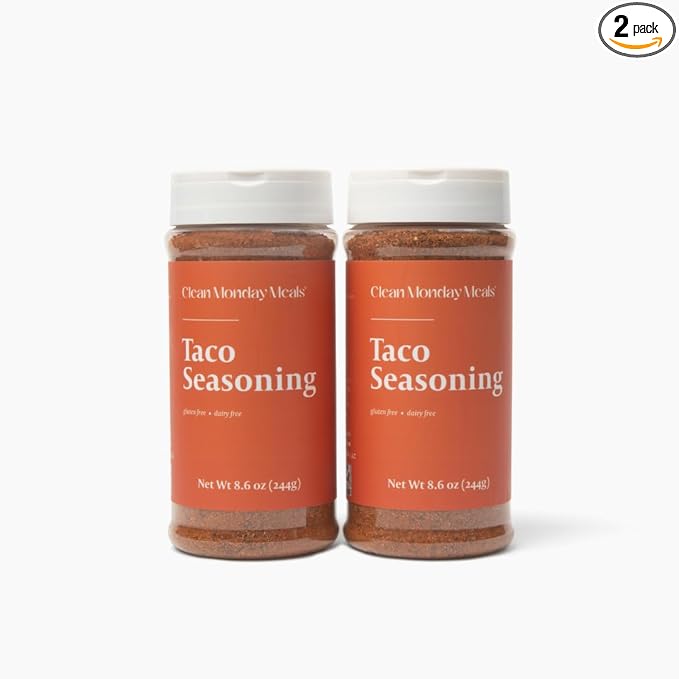 Clean Monday Meals Taco Seasoning Mix | Gluten Free Dairy Free Non-GMO Herb Blend for Pasta Roasts Sauces &amp Meal Prep | Mediterranean Herbs &amp Garlic | Clean Label Spice Mix