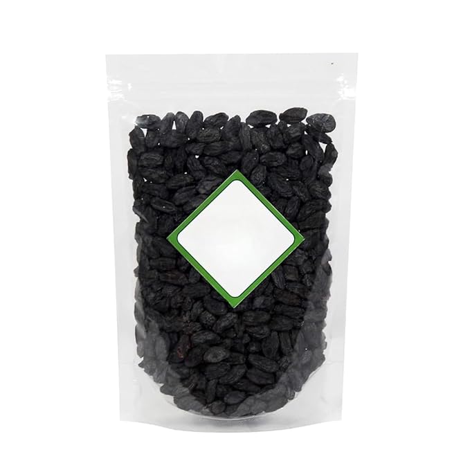 Premium Dry Black Raisins Seeded | Kali Kishmish With Seeds | Dried Black Grapes Fruits 400g [Size - Jumbo]