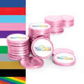 80ct Logo Candy Chocolate Coins with Company Logo Business Promotional Items (80 Pack) Personalized Tradeshow &amp Marketing Giveaways - Pink Foil