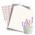 Edible Paper Frosting Sheets A4 Size with 120pcs Wafer Butterflies Icing Sheets for Cakes Printable Edible Image Paper Sugar Sheet for Cupcake Toppers Cake Decorations